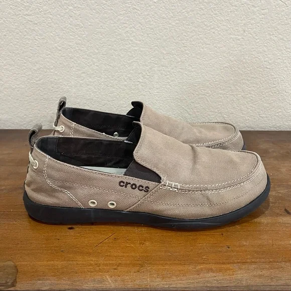 CROCS | Shoes | Crocs Walu Khaki Tan Brown Slip On Canvas  display picture 2